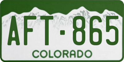 CO license plate AFT865
