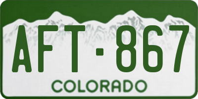 CO license plate AFT867
