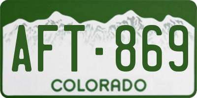 CO license plate AFT869