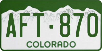 CO license plate AFT870