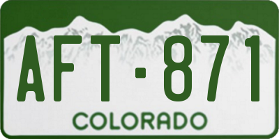 CO license plate AFT871
