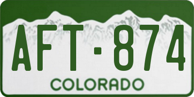 CO license plate AFT874