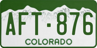 CO license plate AFT876
