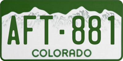 CO license plate AFT881
