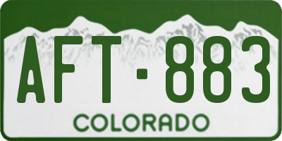CO license plate AFT883