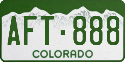 CO license plate AFT888