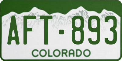 CO license plate AFT893
