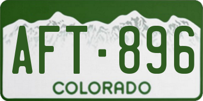 CO license plate AFT896