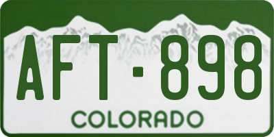 CO license plate AFT898
