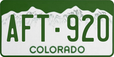 CO license plate AFT920