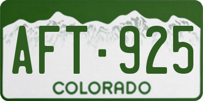 CO license plate AFT925