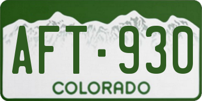CO license plate AFT930