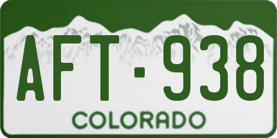 CO license plate AFT938