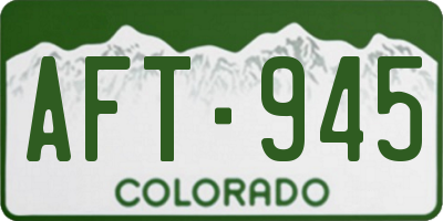 CO license plate AFT945