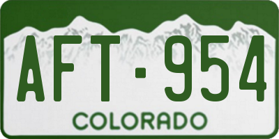 CO license plate AFT954