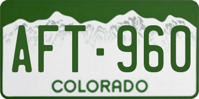 CO license plate AFT960