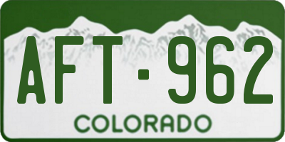 CO license plate AFT962
