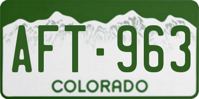 CO license plate AFT963