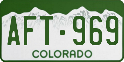 CO license plate AFT969