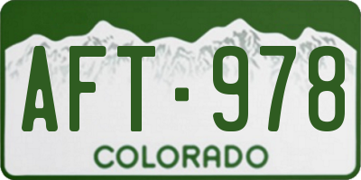 CO license plate AFT978
