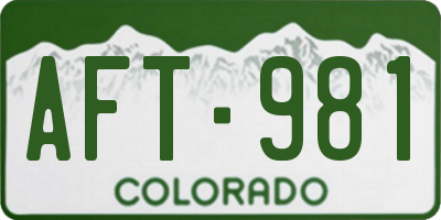 CO license plate AFT981