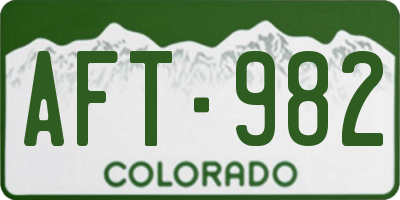CO license plate AFT982