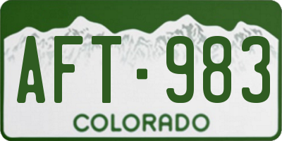 CO license plate AFT983