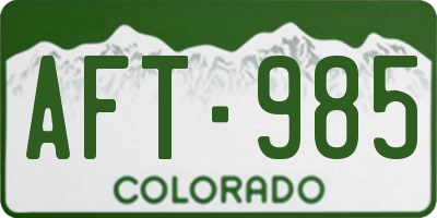 CO license plate AFT985