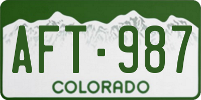 CO license plate AFT987