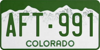 CO license plate AFT991