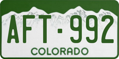 CO license plate AFT992