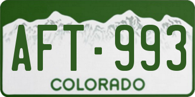 CO license plate AFT993