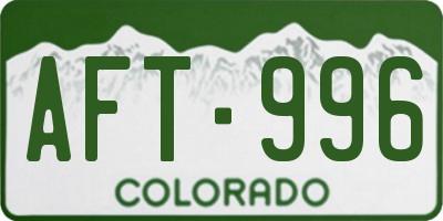 CO license plate AFT996