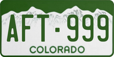 CO license plate AFT999