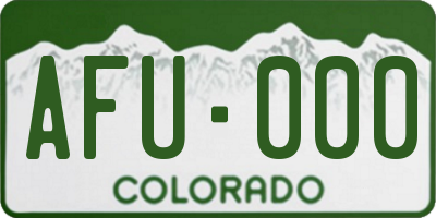 CO license plate AFU000