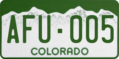 CO license plate AFU005
