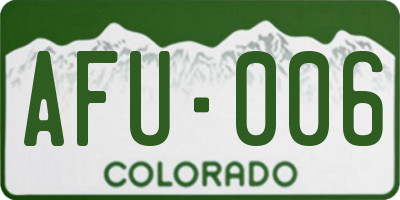 CO license plate AFU006