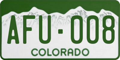 CO license plate AFU008