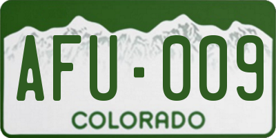 CO license plate AFU009