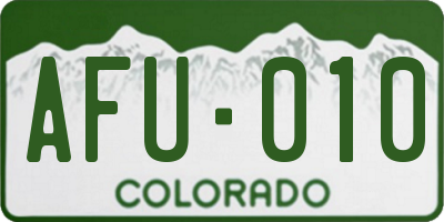 CO license plate AFU010