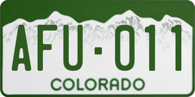 CO license plate AFU011
