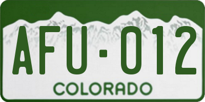 CO license plate AFU012