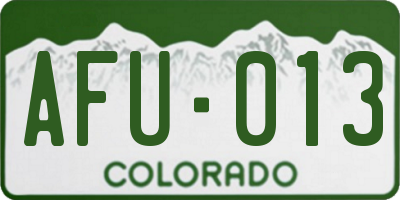 CO license plate AFU013