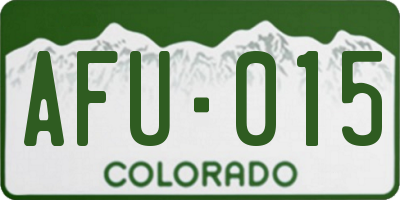 CO license plate AFU015