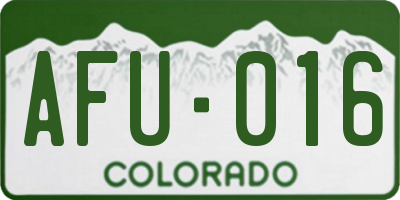 CO license plate AFU016