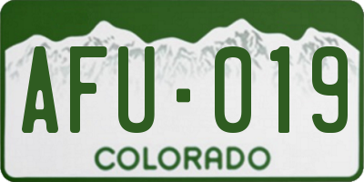 CO license plate AFU019