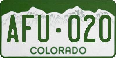 CO license plate AFU020