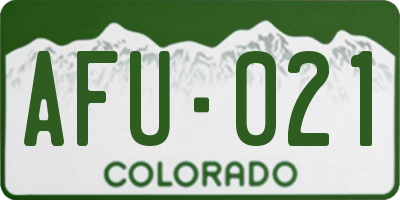 CO license plate AFU021