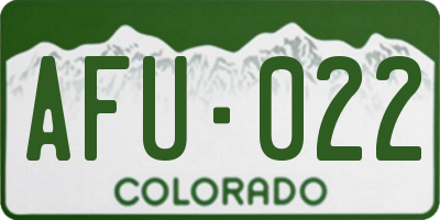 CO license plate AFU022