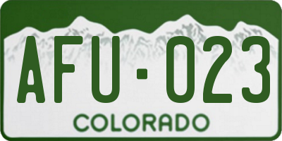 CO license plate AFU023